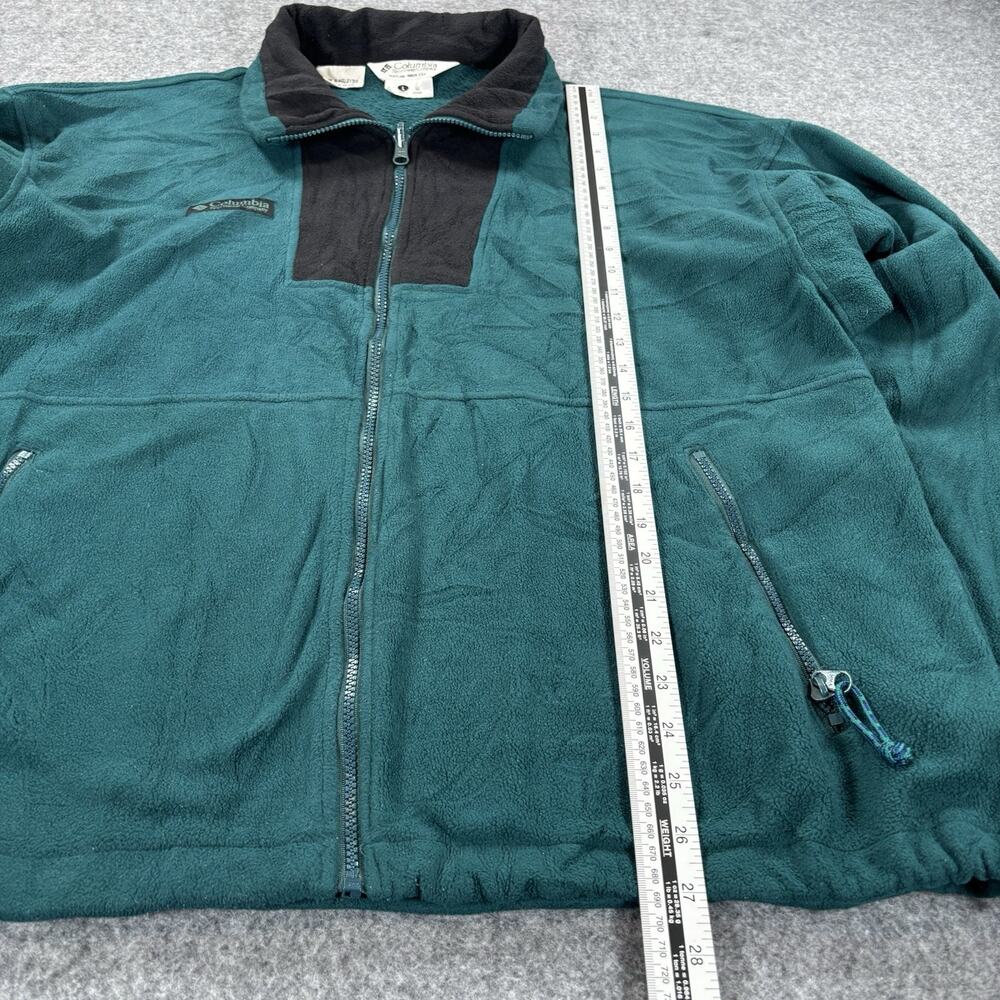 Vintage Columbia Fleece Jacket Men’s Large Green Full Zip Coat Warm Outdoor - Picture 8 of 8